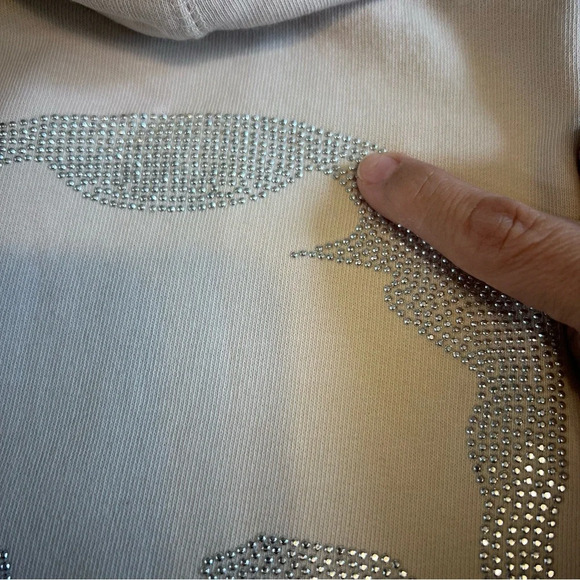 Zadig & Voltaire Comfy Skull Strass Zip Up Sweater Hoodie Bling Stud Rhinestone - Picture 11 of 13